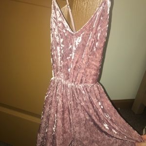 Velvet pink romper